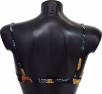 Black Seashells Print Women Swimwear Bikini Tops 1