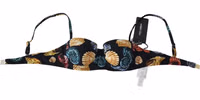 Black Seashells Print Women Swimwear Bikini Tops 2
