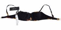 Black Seashells Print Women Swimwear Bikini Tops 3