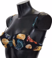 Black Seashells Print Women Swimwear Bikini Tops 5