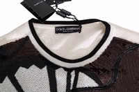 White Jazz Sequined Guitar Pullover Top Sweater 4