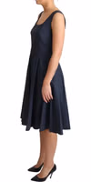 Blue Polka Dotted Cotton A-Line Dress 2