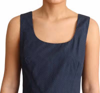 Blue Polka Dotted Cotton A-Line Dress 4
