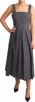Black White Pattern Cotton A-Line Dress 1