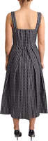 Black White Pattern Cotton A-Line Dress 3