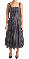 Black White Pattern Cotton A-Line Dress 4