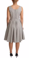 Beige Polka Dotted Cotton A-Line Dress 3