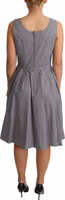 Blue Beige Geometric Cotton A-Line Dress 4