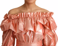 Pink Ruffled Dress Silk Cotton Gown Dress 4