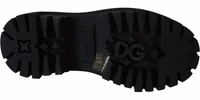 Black Leather Crystal Combat Boots 4