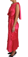 Dress Pink Fitted Cut One Shoulder Midi Dress 3
