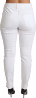 White Tattered Skinny Denim Cotton Stretch Jeans 2
