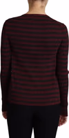 Black Red Striped Viscose Cardigan Sweater 3