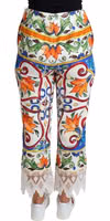 Multicolor Majolica Print Trouser  Cotton Pants 2