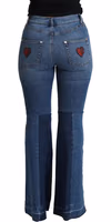 Blue Amore Patch Boot Cut Cotton Stretch Pant 2