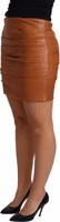 Brown Lambskin High Waist Mini Pleated Skirt 1