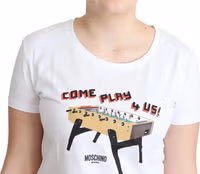 White Cotton Come Play 4 Us Print Tops T-shirt 3