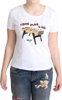 White Cotton Come Play 4 Us Print Tops T-shirt 4