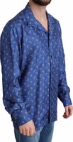 Blue Beach Chair Umbrella Print Silk Shirt 2