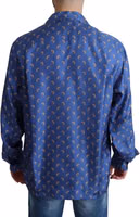 Blue Beach Chair Umbrella Print Silk Shirt 3