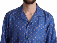 Blue Beach Chair Umbrella Print Silk Shirt 4