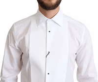 White Bib Cotton Poplin Men Formal Shirt 3