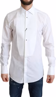 White Bib Cotton Poplin Men Formal Shirt 4