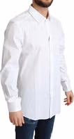 White Cotton Stretch Men Dress Formal Shirt 2