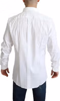 White Cotton Stretch Men Dress Formal Shirt 3