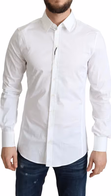 White Cotton Stretch Men Formal SICILIA Shirt
