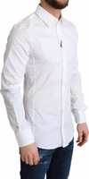 White Cotton Stretch Men Formal SICILIA Shirt 2