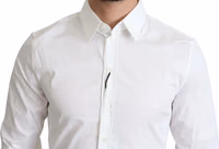 White Cotton Stretch Men Formal SICILIA Shirt 4