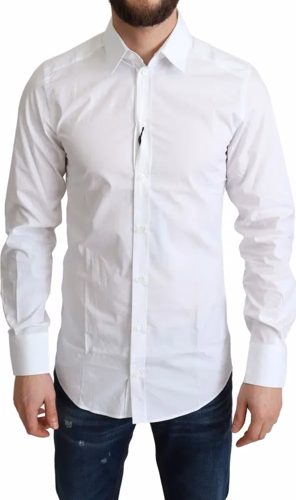 White Pure Cotton Men Dress Formal Shirt