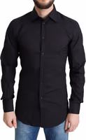 Black Cotton Blend Formal Dress Shirt 1