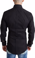 Black Cotton Blend Formal Dress Shirt 3