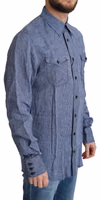 Blue Stripes Men Casual Button Down Shirt 2