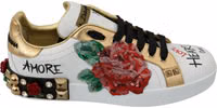 White Roses Sequined Crystal Womens Sneakers Shoes 2
