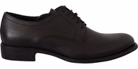 Black Leather Lace Up Mens Formal Derby Shoes 4