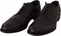 Black Leather Oxford Wingtip Formal Dress Shoes 1