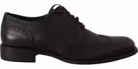 Black Leather Oxford Wingtip Formal Dress Shoes 4