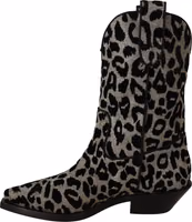 Gray Black Leopard Cowboy Boots Shoes 4