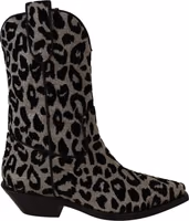 Gray Black Leopard Cowboy Boots Shoes 5