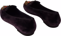 Purple Velvet DG Heart Loafers Flats Shoes 2