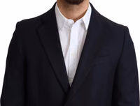 Dark Blue Wool Single Breasted Coat Jacket 3