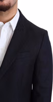 Dark Blue Wool Single Breasted Coat Jacket 4