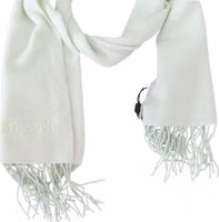 Light Green Pattern Cashmere Unisex Wrap Fringes Scarf 2