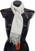 Light Green Pattern Cashmere Unisex Wrap Fringes Scarf 4