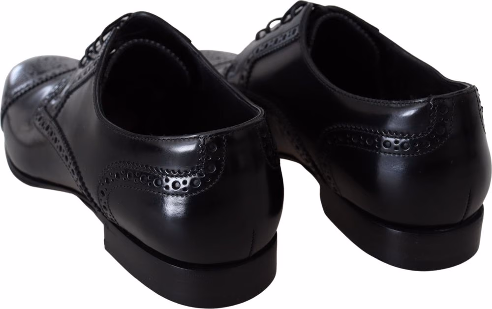 Black Leather Men Derby Formal Loafers Shoes