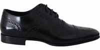 Black Leather Men Derby Formal Loafers Shoes 3