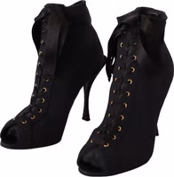 Black Stretch Short Ankle Boots Shoes 4